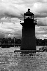 Tongue Point Lighthouse Tower BW